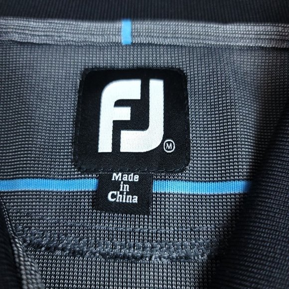 FootJoy FJ Mens‎ M Shirt Polo Logo Golf Performance Stretch Moisture Wick Gray - Picture 2 of 12